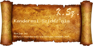 Kenderesi Szidónia névjegykártya